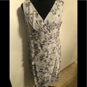Grey and white shift dress
